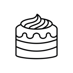 cake outline icon on white background, cake icon