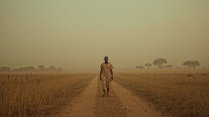 walking man, created by AI