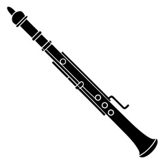 Black and white silhouette of a baroque oboe