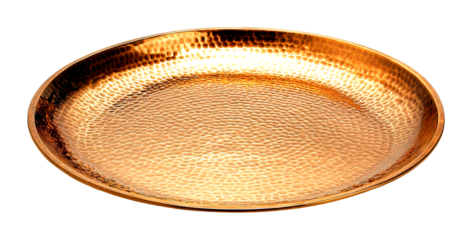 Elegant hammered gold tray home decor lifestyle indoor setting aesthetic appeal cut out on transparent background