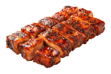 Delicious grilled barbecue pork backyard cookout food outdoor setting close-up isolated on transparent background