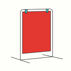 Illustration sign board hang unique design isolated on white background