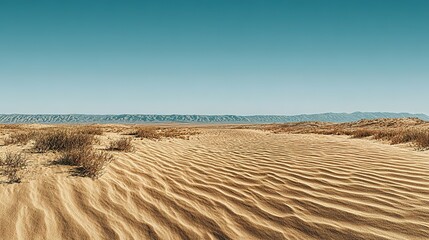Vast sandy plains under a clear sky.