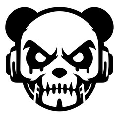 Panda robot face silhouette