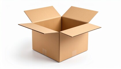 Cardboard Box Simple Open white background