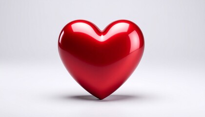 Fototapeta premium Red Heart white background