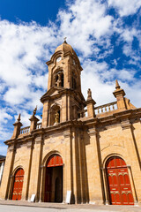 Nobsa, Boyaca - Colombia. May 10, 2025. Catholic parish located in the town's main park