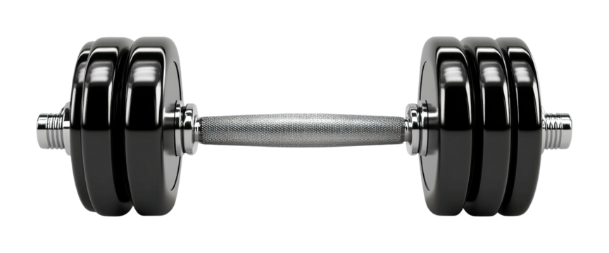 Strength training exercise gym equipment fitness environment side view isolated on transparent background