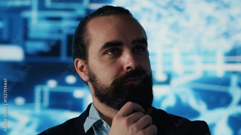 Poster it male expert implementing new digital ai neural networks for deep learning and web virtual assista