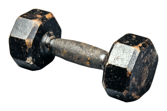 Strength training exercise gym environment dumbbell equipment fitness lifestyle close-up view isolated on transparent background - Powered by Adobe