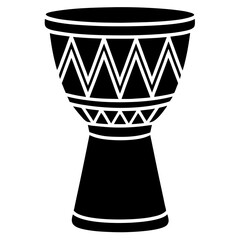 African djembe drum black and white illustration