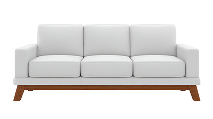Fototapeta premium A white couch with wooden legs
