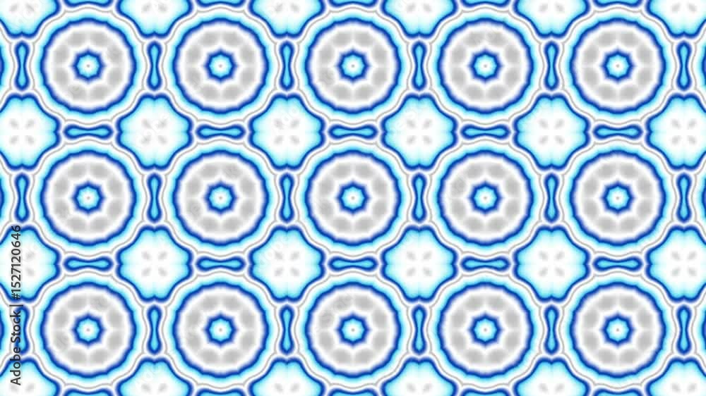 Poster Seamless pattern with blue flowers. Abstract loop floral pattern with a white and blue background loop video