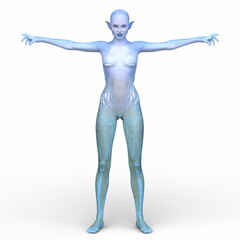 女性エイリアン　3DCGレンダリング
