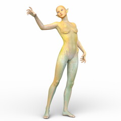 女性エイリアン　3DCGレンダリング