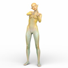 女性エイリアン　3DCGレンダリング