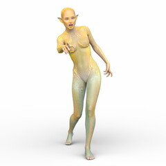 女性エイリアン　3DCGレンダリング
