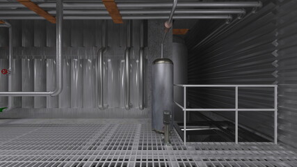 宇宙船通路　3DCGレンダリング
