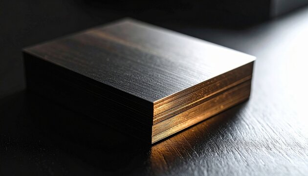 Dark Wooden Box With Gold Inlay