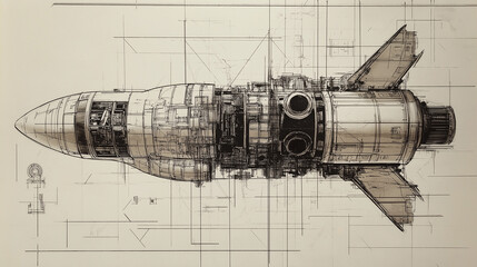 Space explorer blueprint style