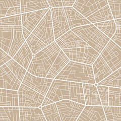 Fototapeta premium City plan pattern, town map with streets and roads vector background, travel and cartography themes. Abstract urban space plan line pattern with street locations. City roads navigation map background