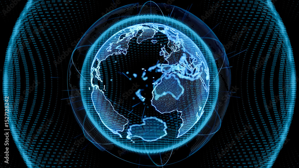 Poster Conceptual visual of the earth and digital data
