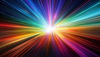 colorful rays of light radiating from a bright center creating a vibrant and dynamic background