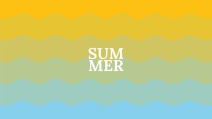 Colorful wavy summer line background.