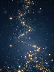 Dark blue background with some flowing light decoration, magic style