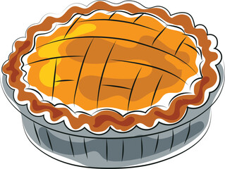 pumpkin pie autumn cook doodle art style