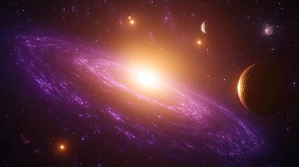 A vibrant spiral galaxy against a cosmic backdrop