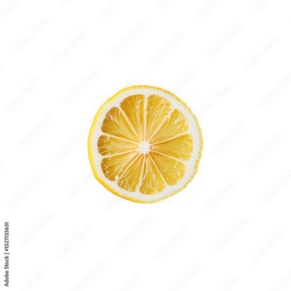 Poster perfect lemon slice isolated on transparent background