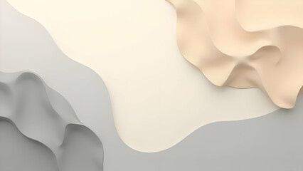 Flat Greige Abstract Wavy Background