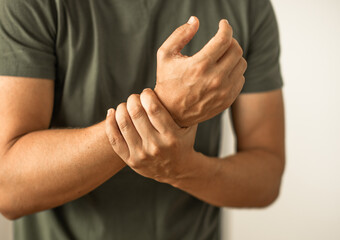 Man with wrist pain injury 