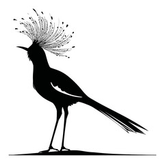 Obraz premium Hand Drawn Silhouette of a Bird with Artistic Floral Crown Design