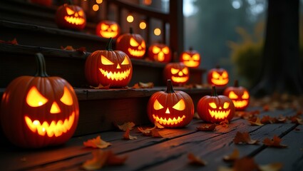 Eerie Halloween night, spooky ambiance