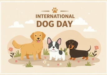 International dog day celebration with cute dogs