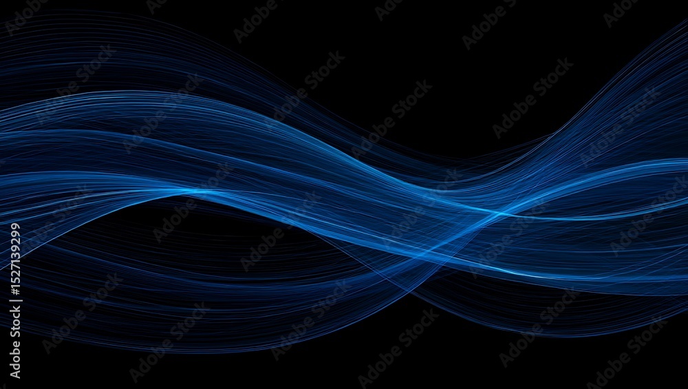 Poster abstract blue wave design elegant swirling lines and dynamic flow