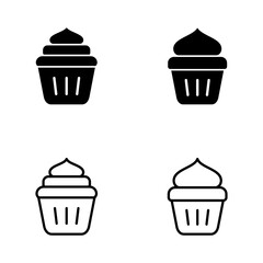 Cup cake icon vector. Cup cake sign and symbol