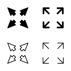 Fullscreen Icon vector. Expand to full screen sign and symbol. Arrows symbol