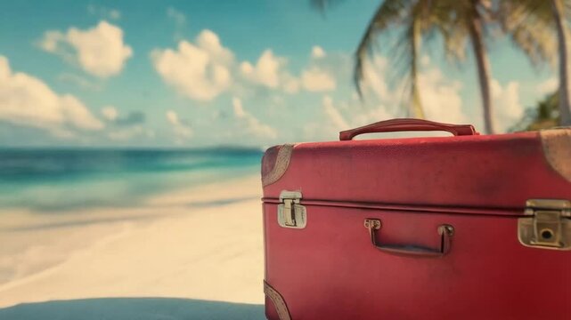 A colorful bag sat quietly on the sandy beach, surrounded by seashells and gentle waves.
