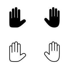 Hand icon vector. hand sign and symbol. palm