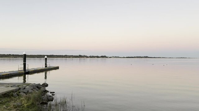 Goolwa Jetty on the Murray River at Sunset, South Australia