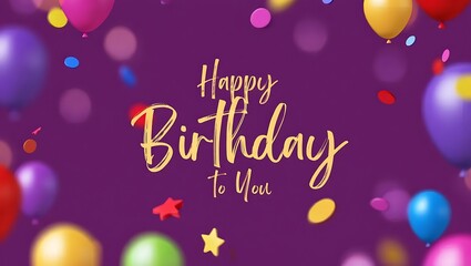 Naklejka premium Happy Birthday Celebration Colorful Balloons and Confetti