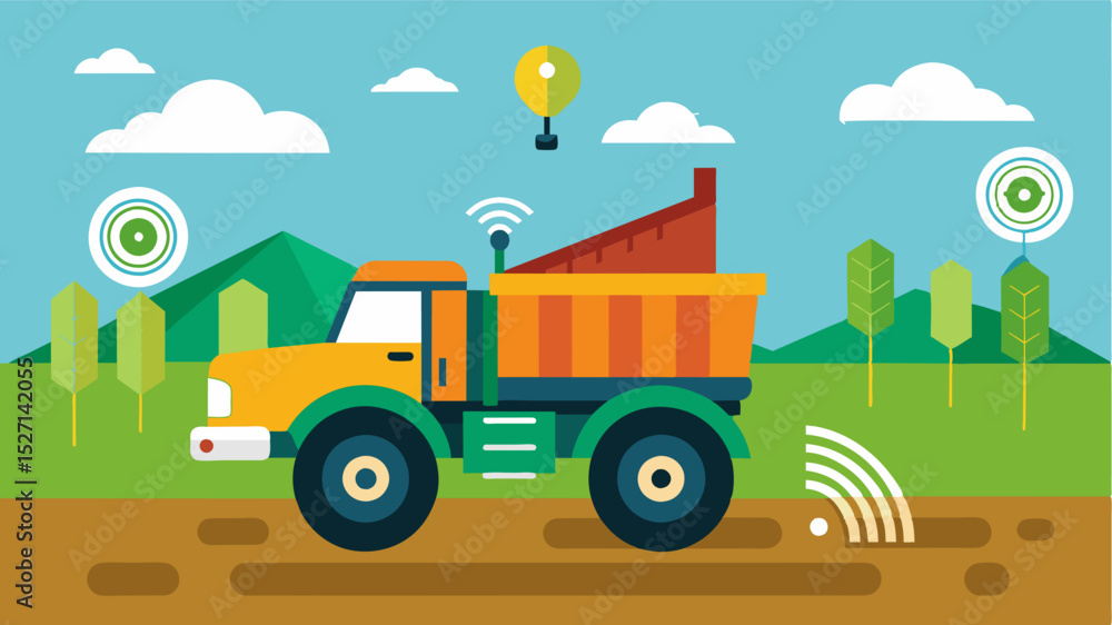 Aufkleber a smart manure spreader that uses gps and mapping technology to precisely distribute manure onto fie