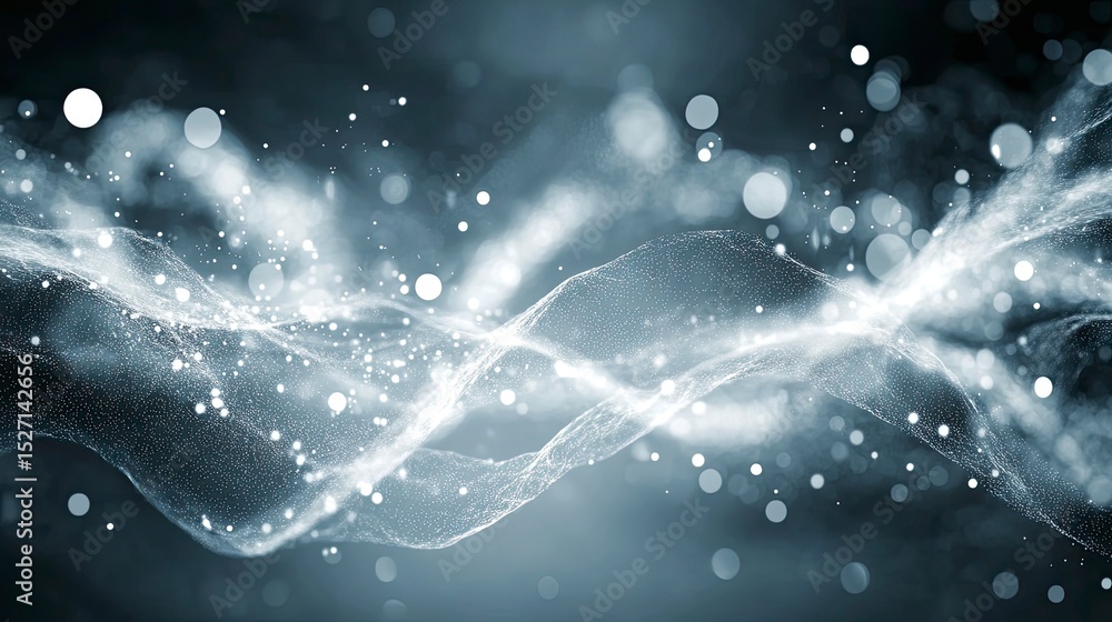 Poster abstract digital design with flowing particles