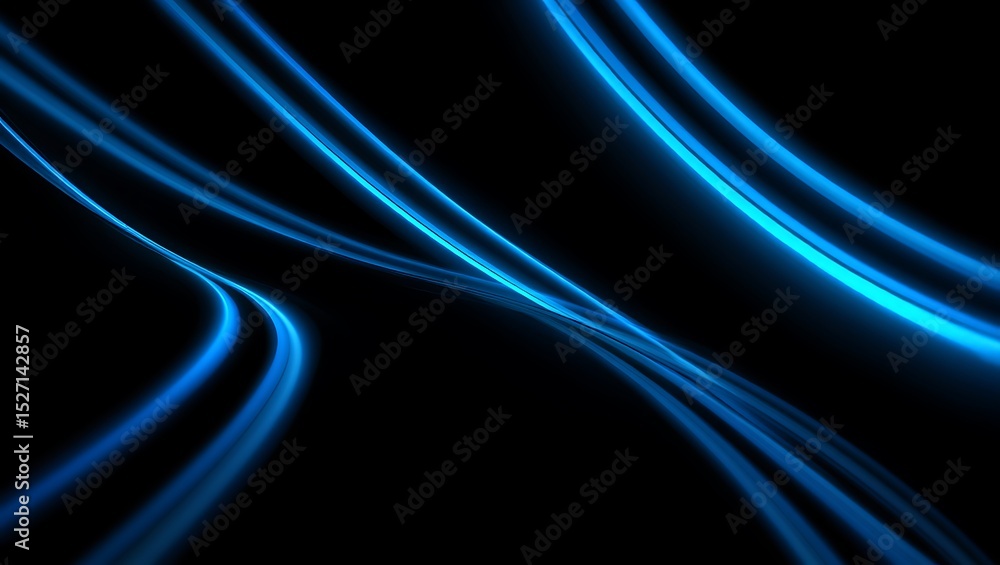 Poster abstract blue glowing lines dynamic swirls and curves background