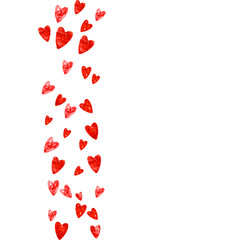 Heart Vector. February Sparkle For Discount. Grunge Frame. Rose Art Painting. Romantic Wallpaper For Birthday. Pink Luxury Border. Red Heart Vector.