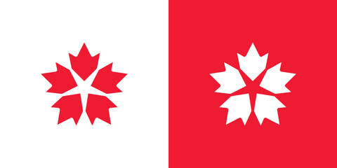 Maple Leaf Star Logo Design
