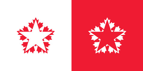 Maple Leaf Star Logo Design
